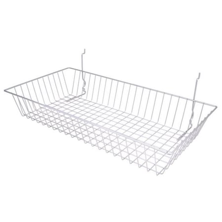 Dwellingdesigns BSK11-WTE 24 x 12 x 4 in. Shallow BasketWhite DW1104876